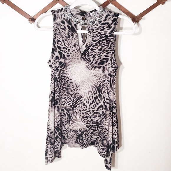 3/$25 🙌🏼 Jennifer Lopez Animal Print Jewel Tank S - Picture 1 of 6